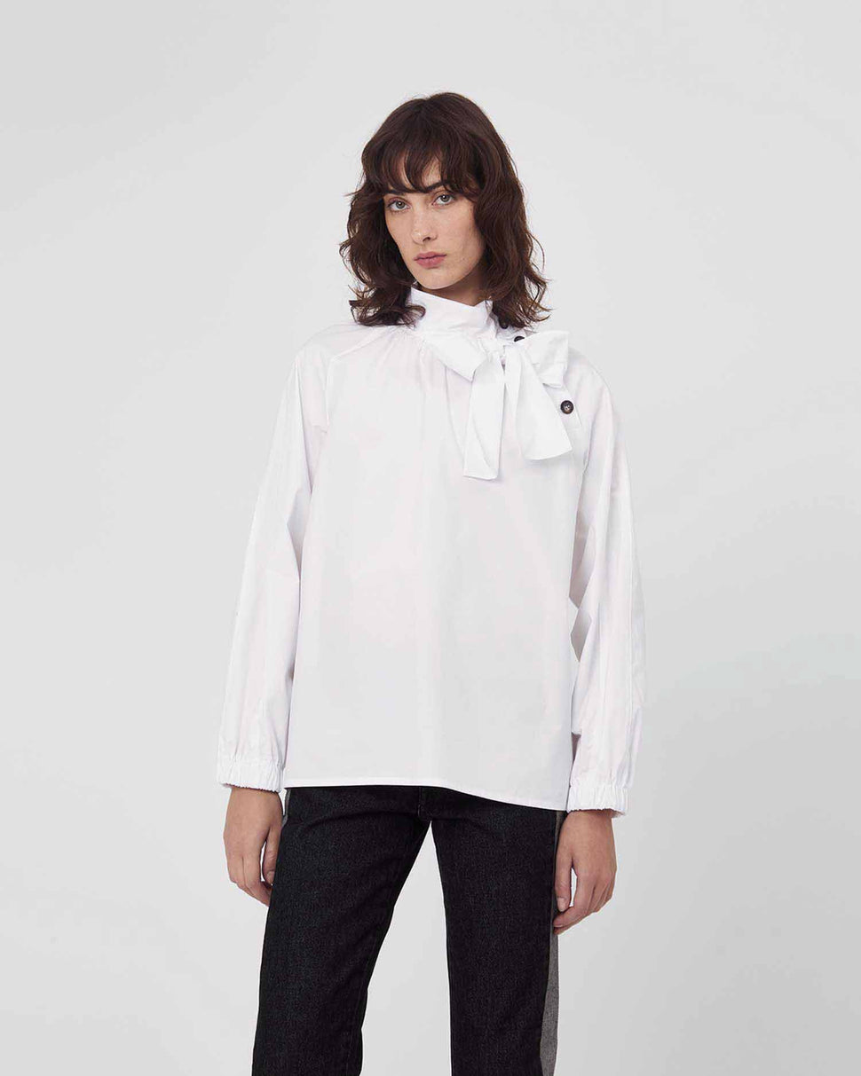 Blusa con fiocco al collo - Silvianheach