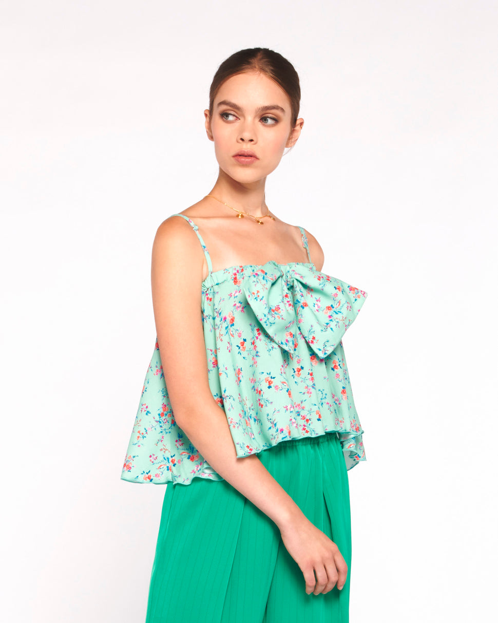 TOP FANTASIA FLOREALE CON FIOCCO - Silvianheach