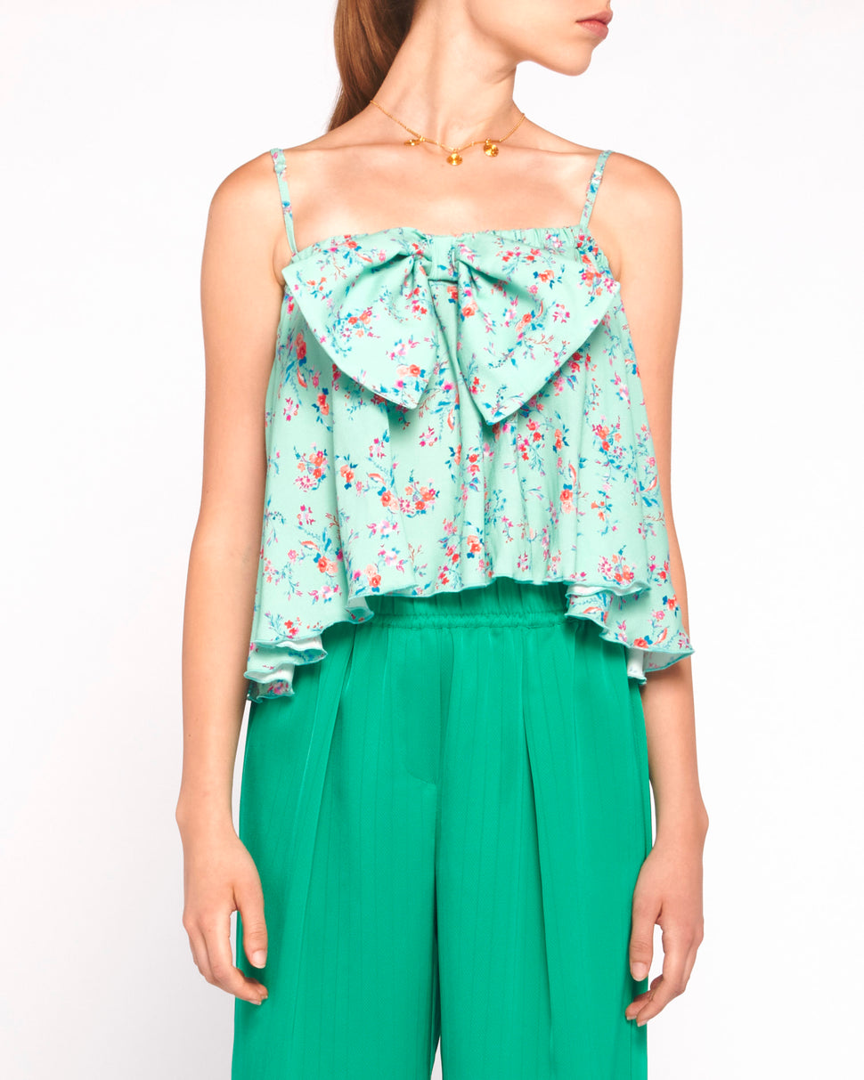 TOP FANTASIA FLOREALE CON FIOCCO - Silvianheach