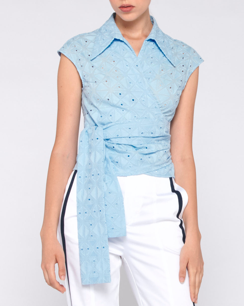 CAMICIA TRAFORATA CON INCROCIO SUL DAVANTI - Silvianheach
