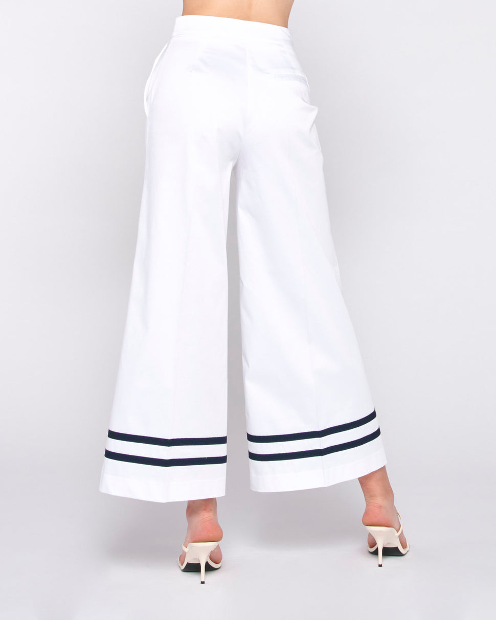 PANTALONI CROP CON DOPPIA RIGA SUL BORDO - Silvianheach