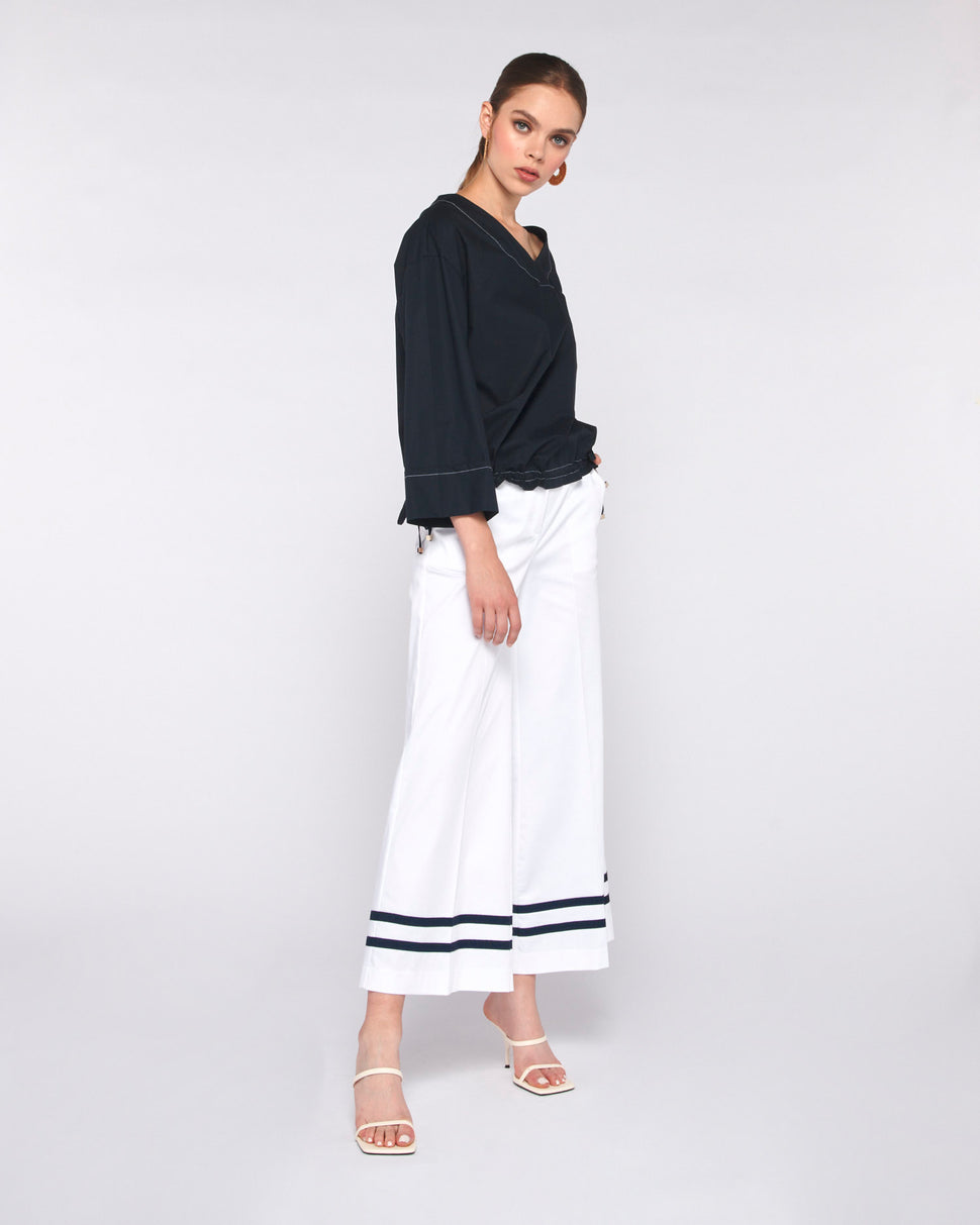 BLUSA CON DETTAGLI A CONTRASTO - Silvianheach