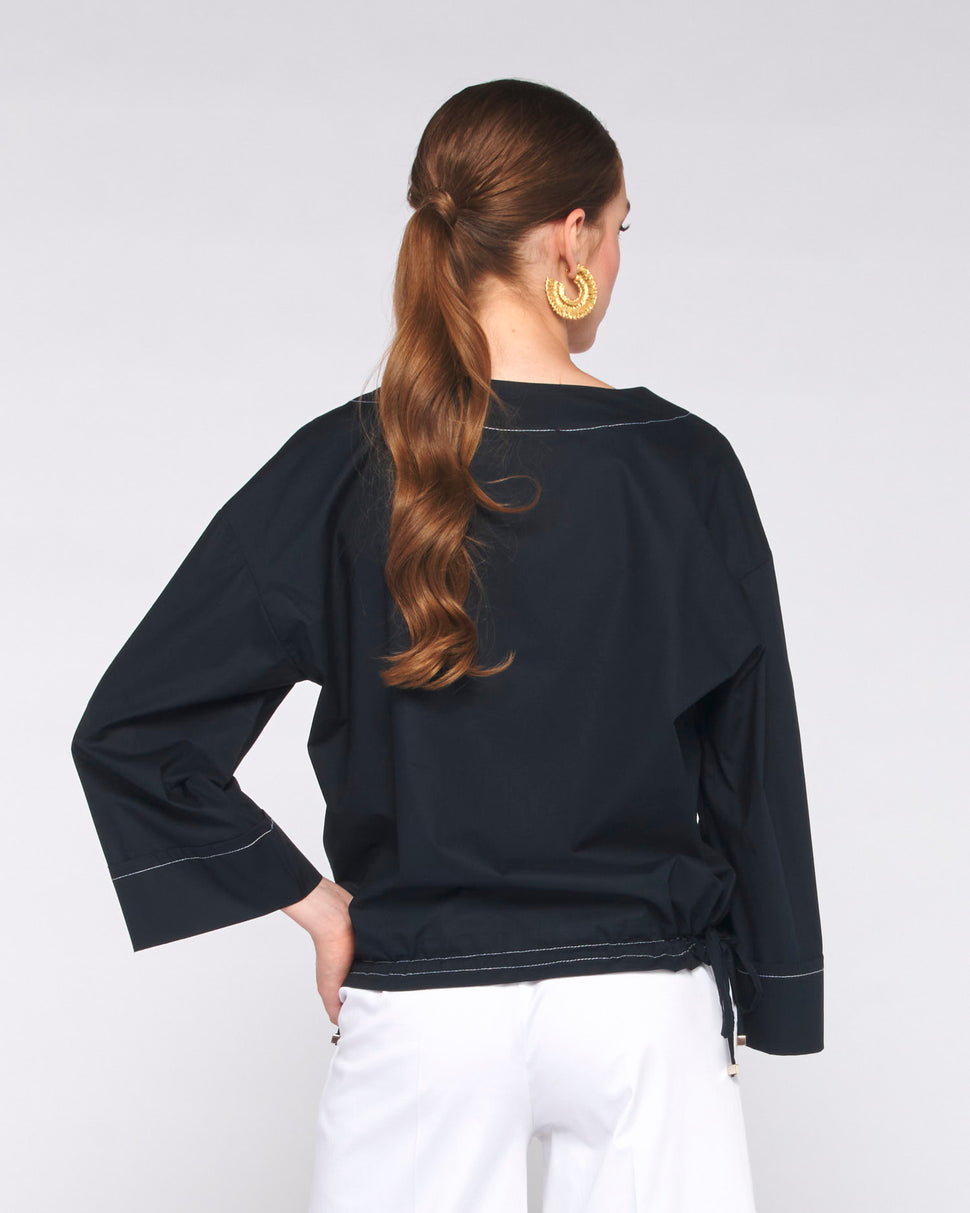 BLUSA CON DETTAGLI A CONTRASTO - Silvianheach