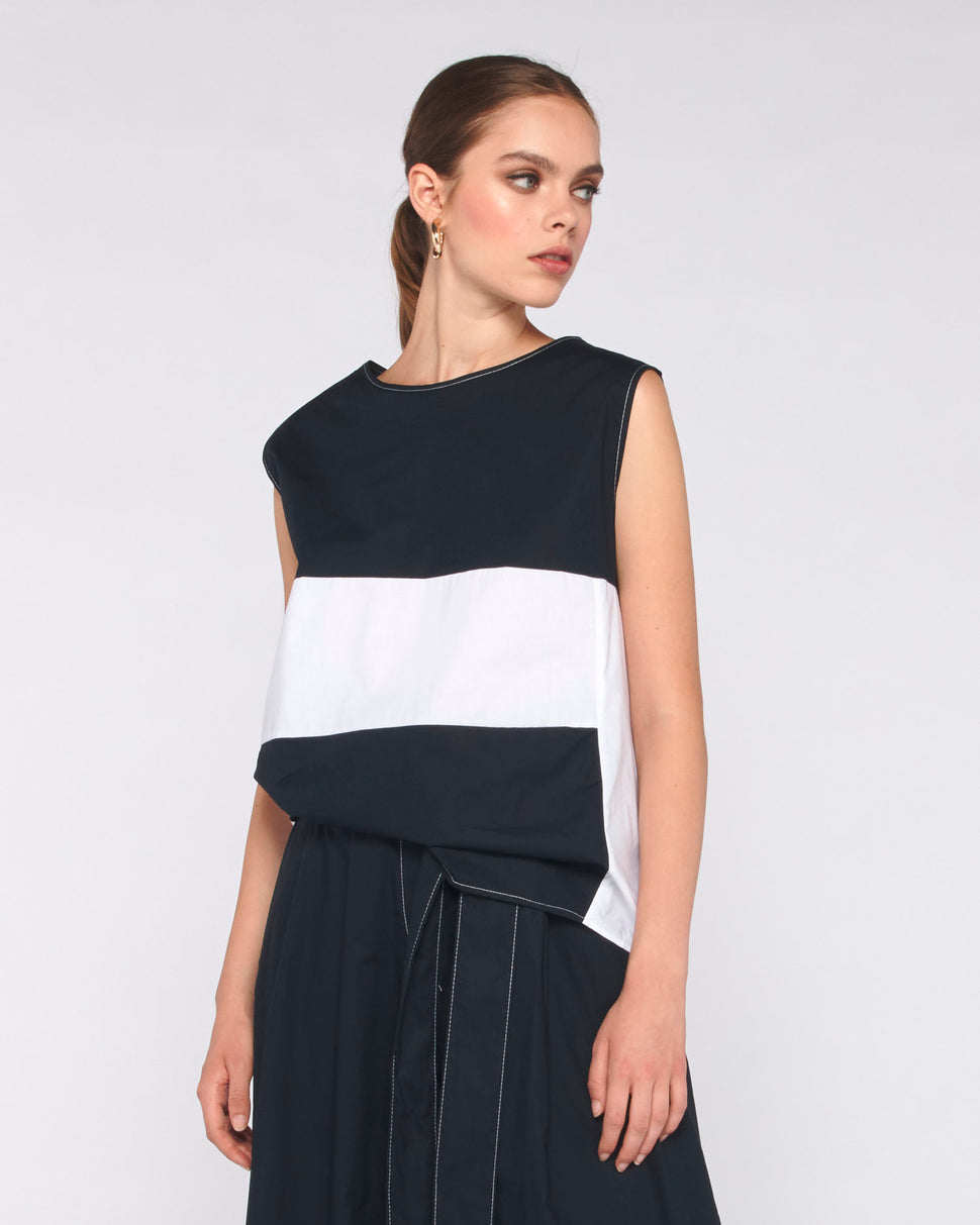 CANOTTA CON FASCIA A CONTRASTO - Silvianheach