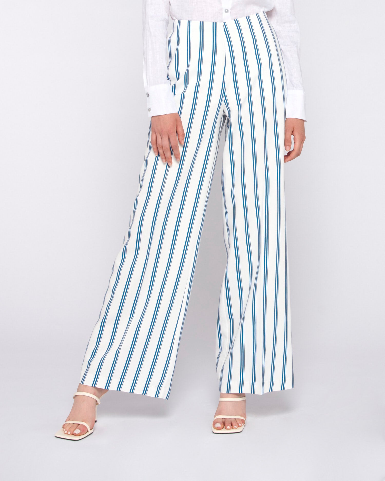 PANTALONI AMPI CON RIGHE A CONTRASTO - Silvianheach