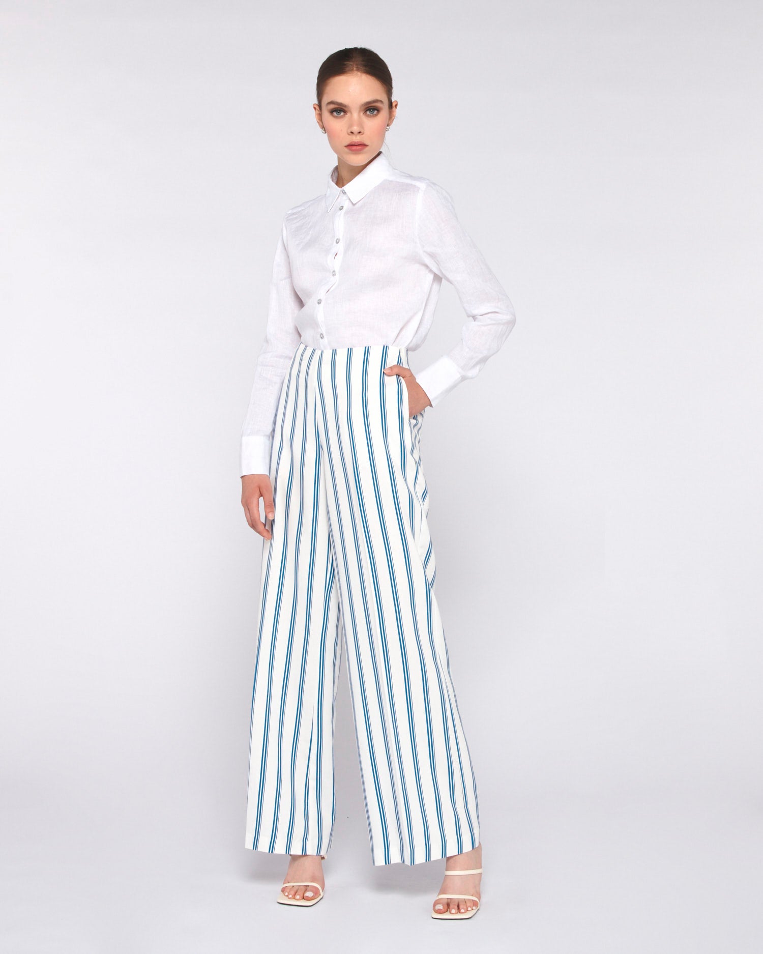 PANTALONI AMPI CON RIGHE A CONTRASTO - Silvianheach
