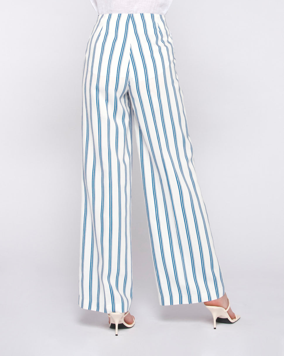 PANTALONI AMPI CON RIGHE A CONTRASTO - Silvianheach