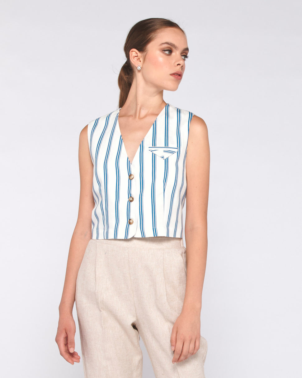 GILET A RIGHE CON TASCHINO - Silvianheach