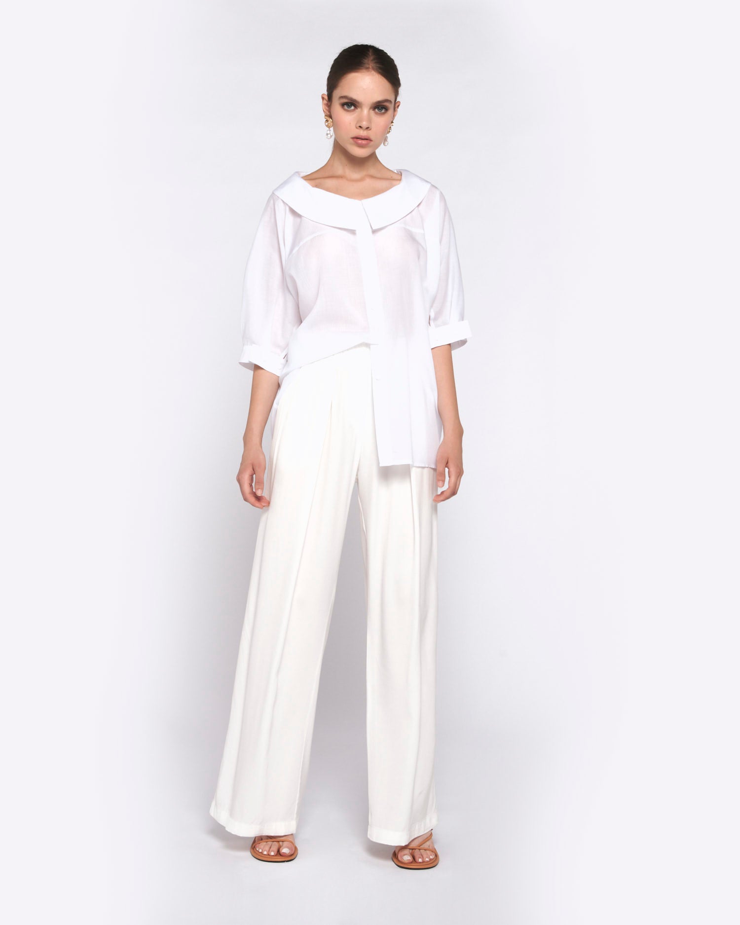 CAMICIA A MANICHE LUNGHE CON COLLETTO TONDO - Silvianheach