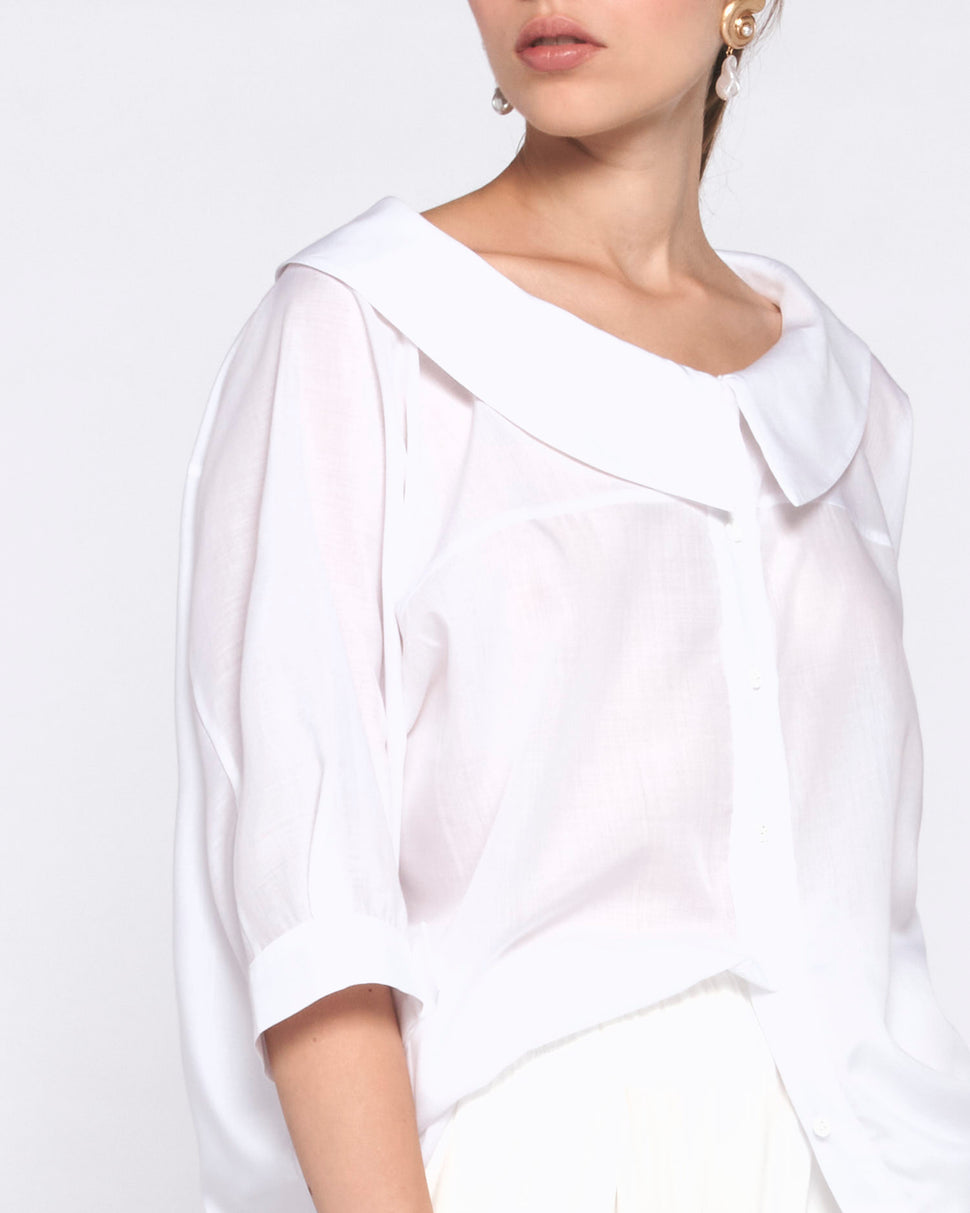 CAMICIA A MANICHE LUNGHE CON COLLETTO TONDO - Silvianheach