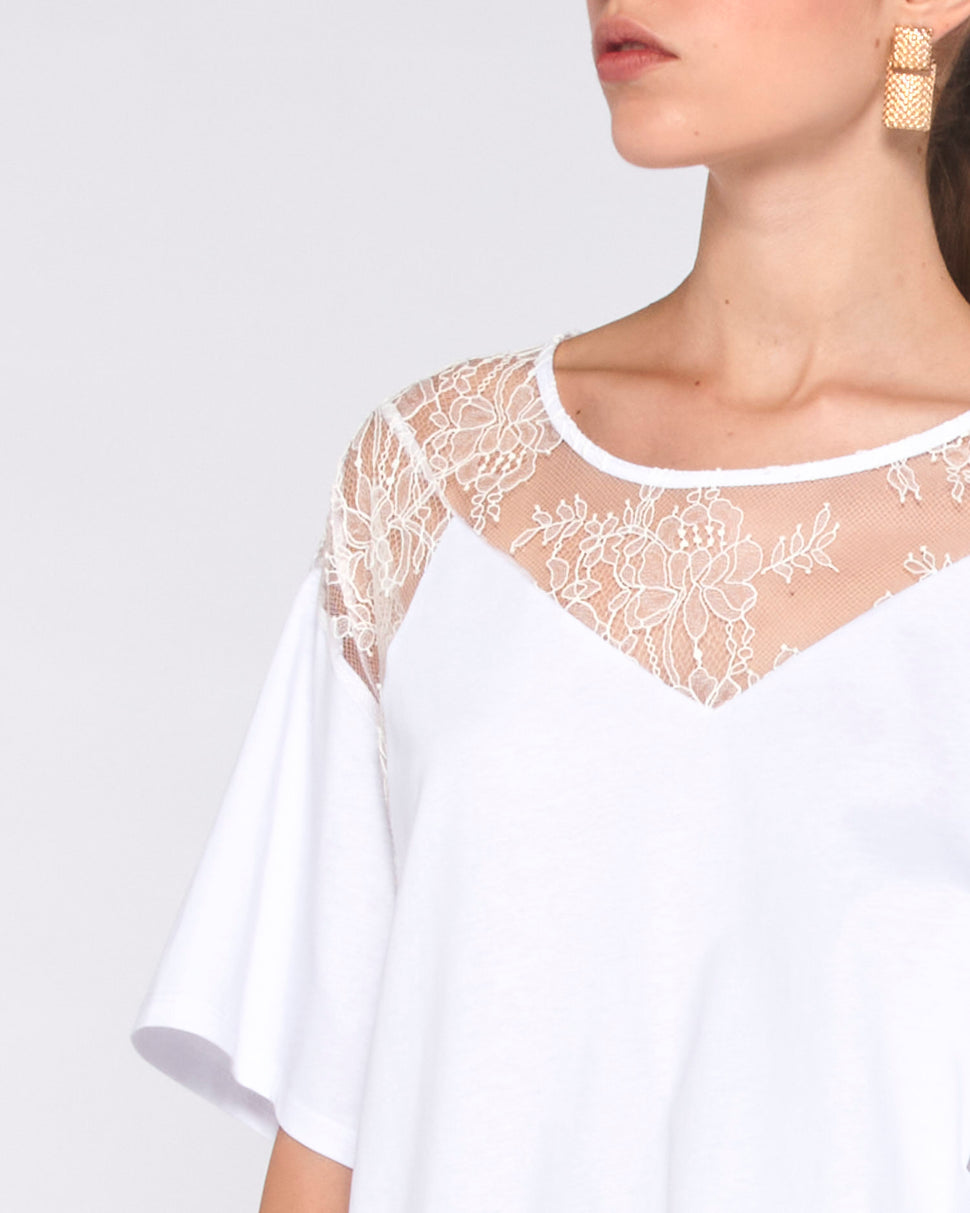 T-SHIRT OVER CON PIZZO - Silvianheach