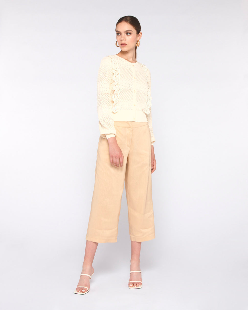CARDIGAN LAVORATO CON VOLANT - Silvianheach