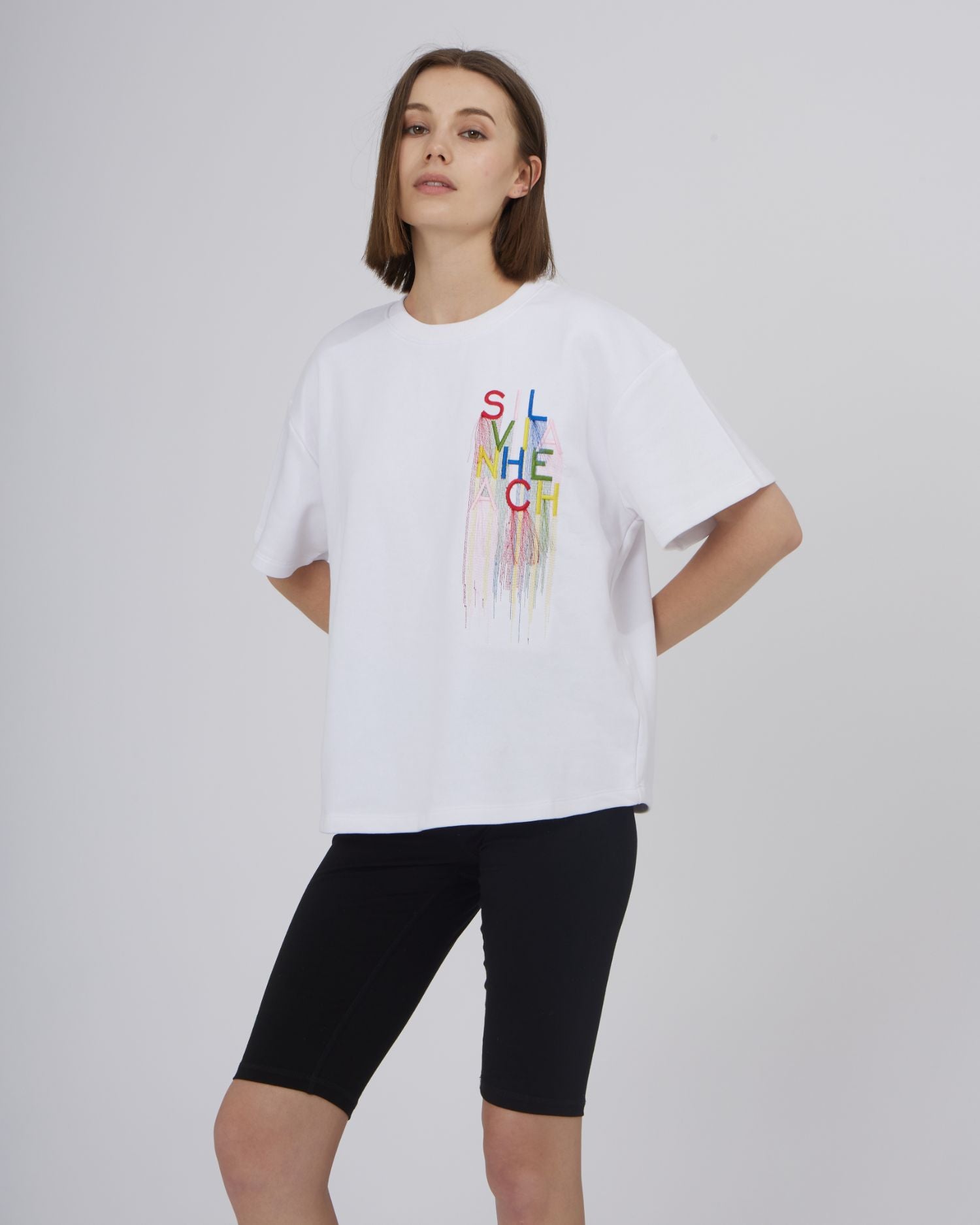 T-SHIRT CON GRAFICA MULTICOLOR - Silvianheach
