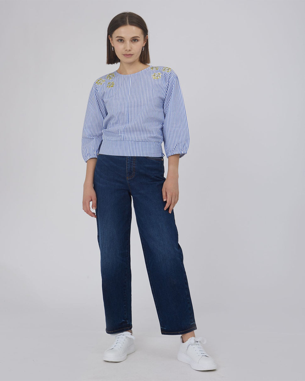 CAMICIA A RIGHE CON APPLICAZIONI - Silvianheach