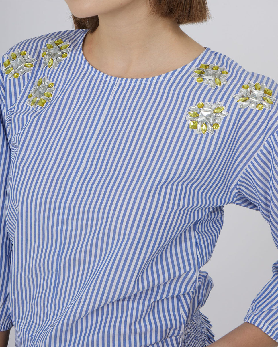 CAMICIA A RIGHE CON APPLICAZIONI - Silvianheach