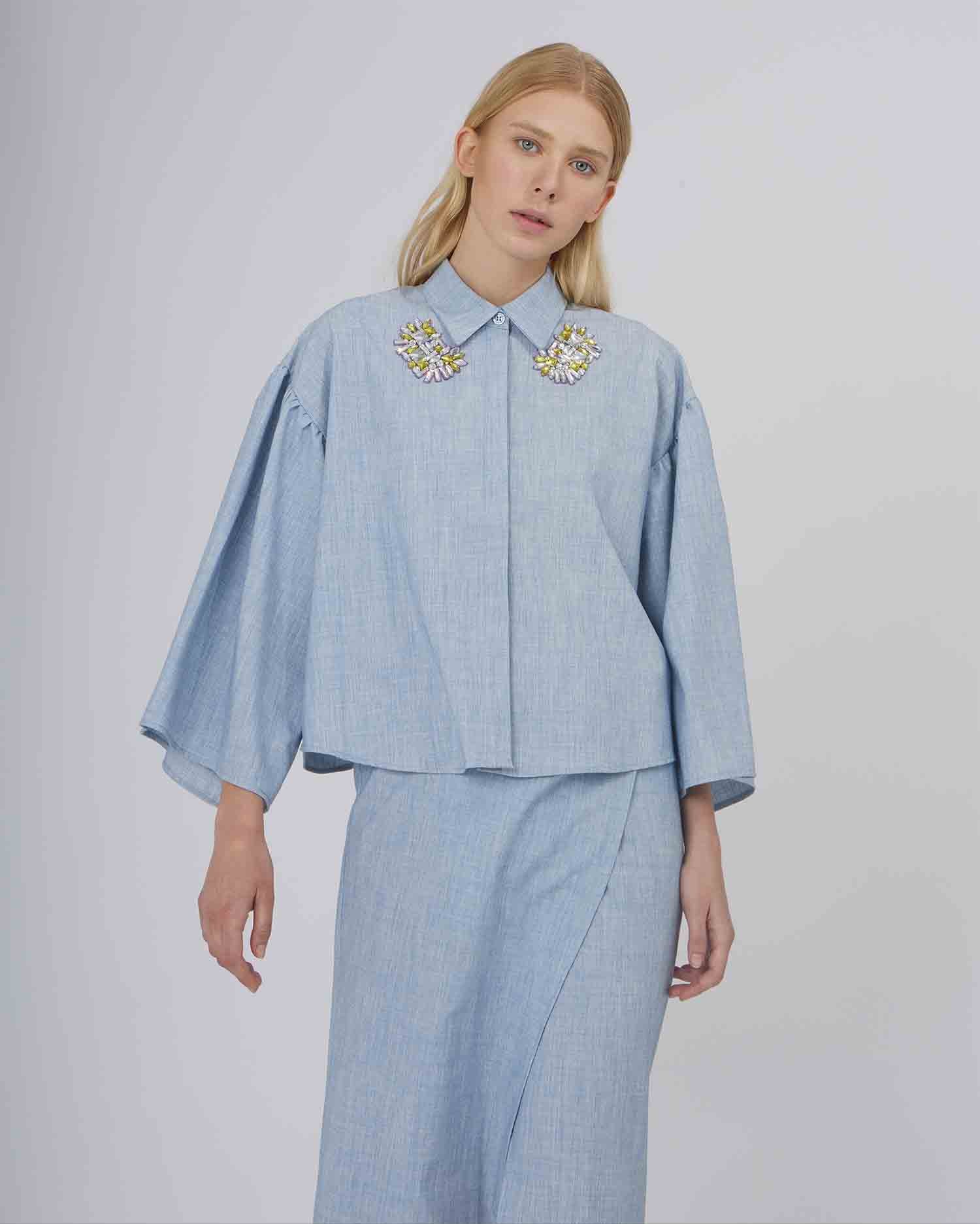 CAMICIA CON APPLICAZIONI GIOIELLO - Silvianheach