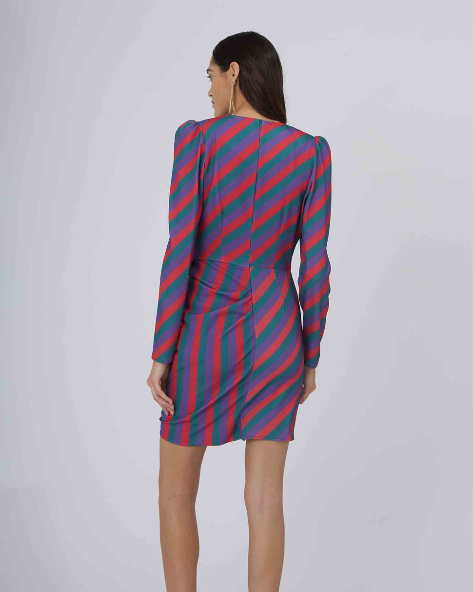 ABITO A RIGHE MULTICOLOR DRAPPEGGIATO - Silvianheach