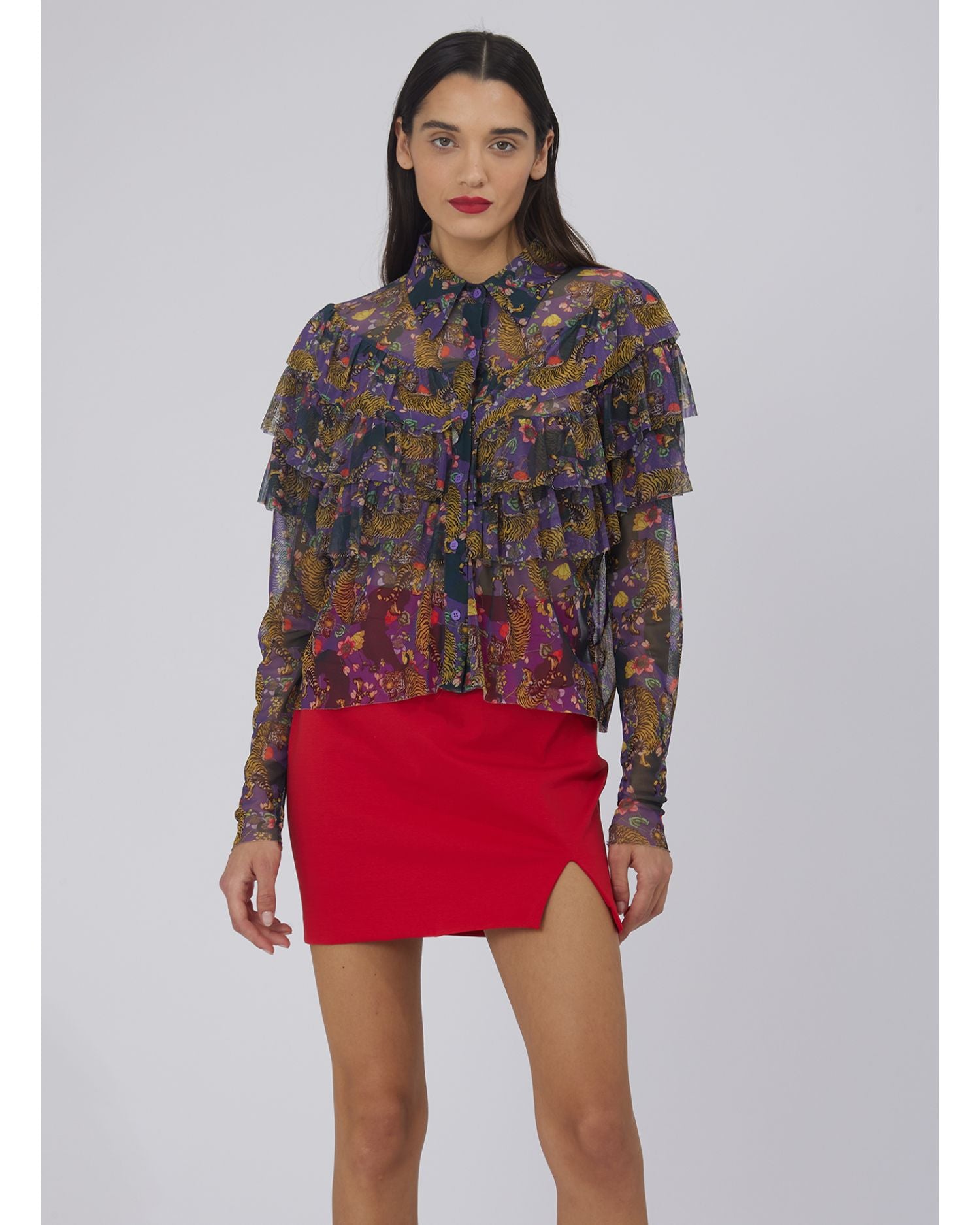 CAMICIA A FANTASIA CON VOLANT - Silvianheach