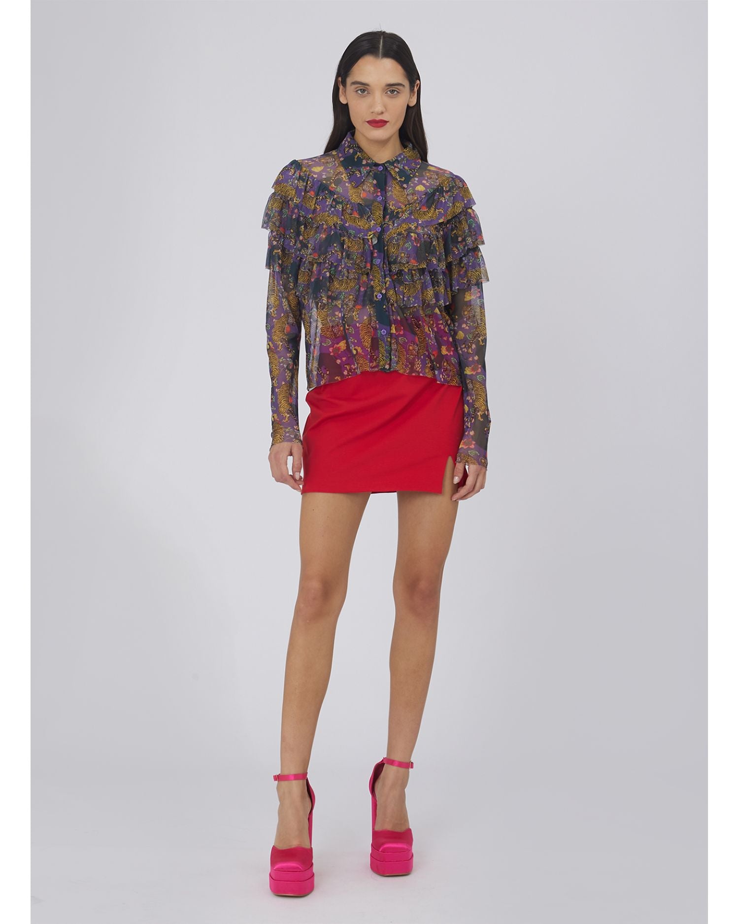 CAMICIA A FANTASIA CON VOLANT - Silvianheach