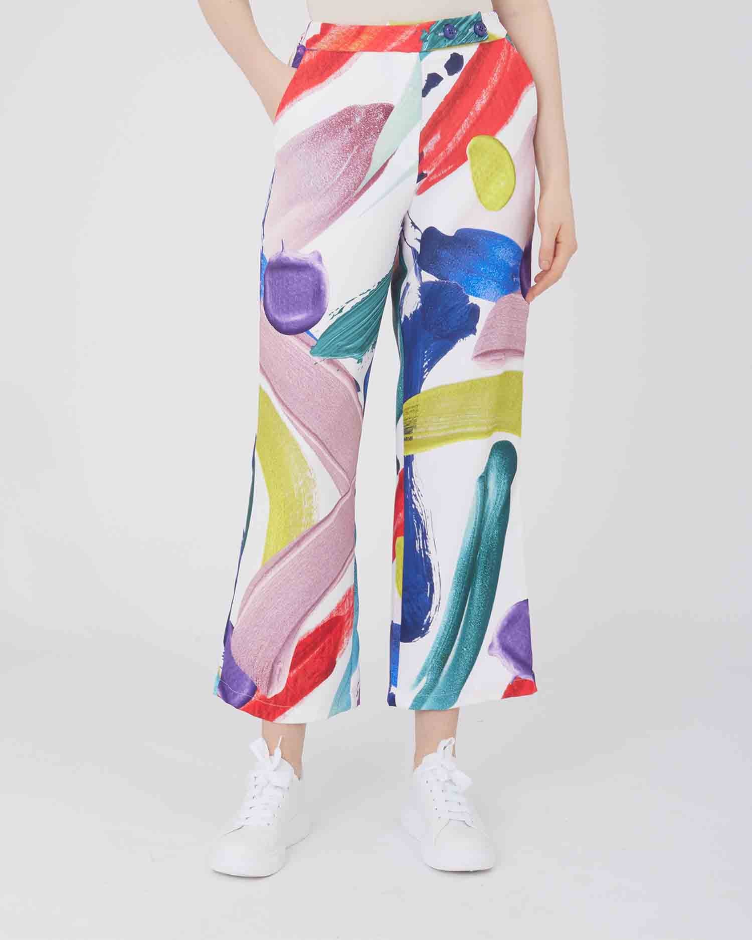 PANTALONE AMPIO A FANTASIA MULTICOLOR - Silvianheach