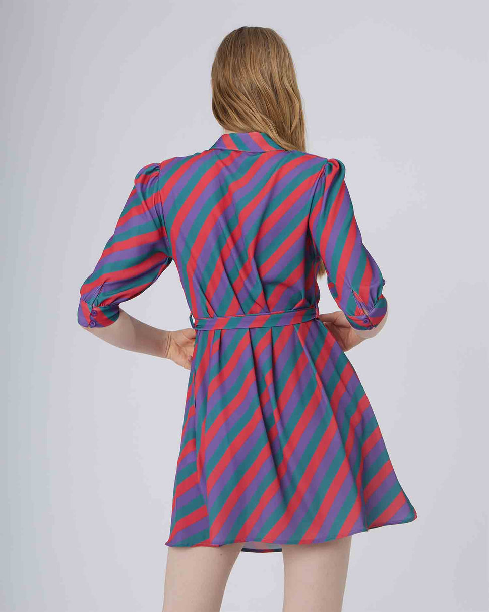 ABITO CHEMISIER A RIGHE MULTICOLOR - Silvianheach