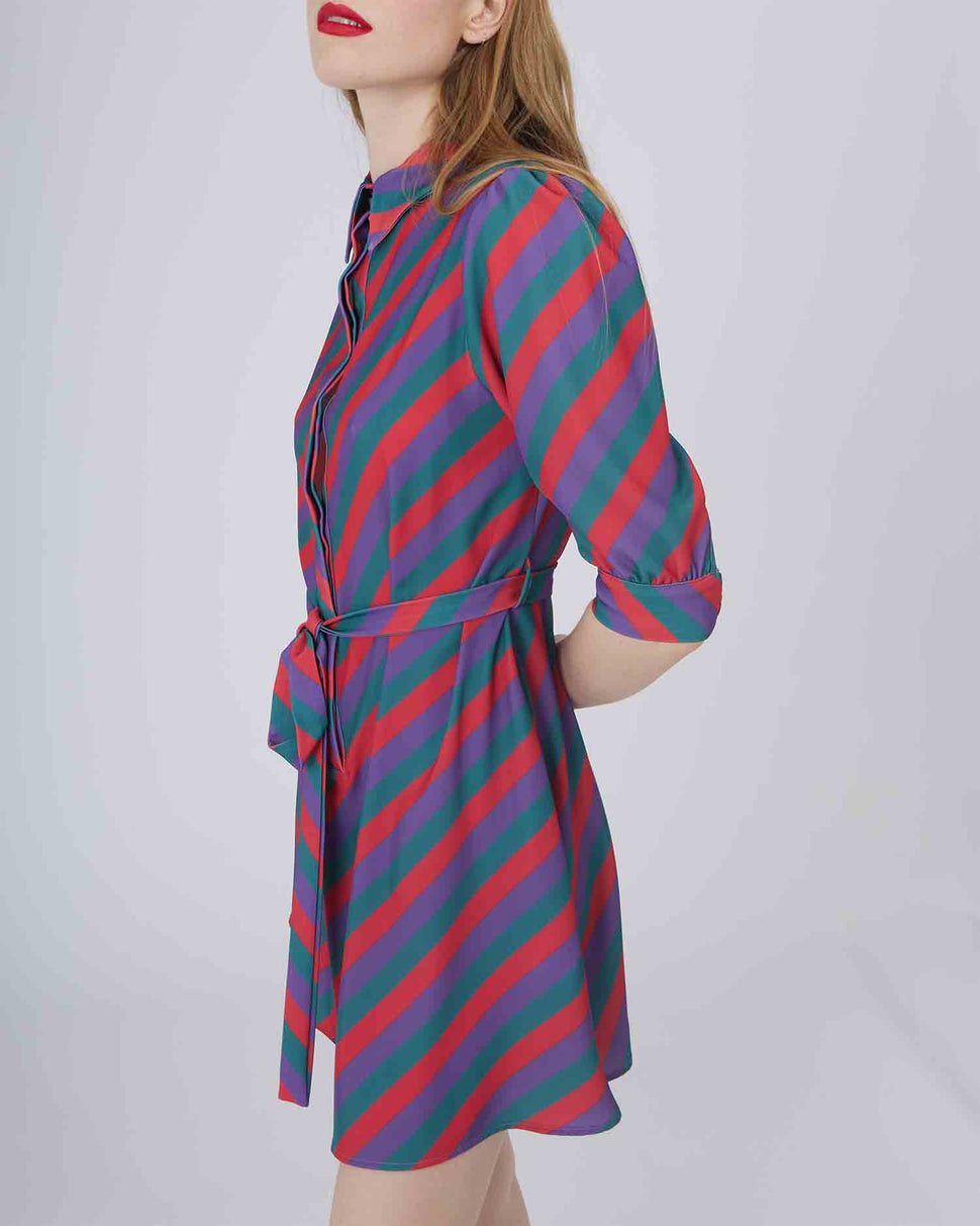 ABITO CHEMISIER A RIGHE MULTICOLOR - Silvianheach
