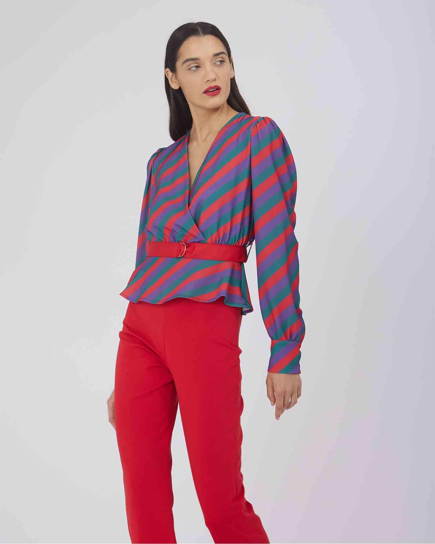 BLUSA A RIGHE MULTICOLOR - Silvianheach