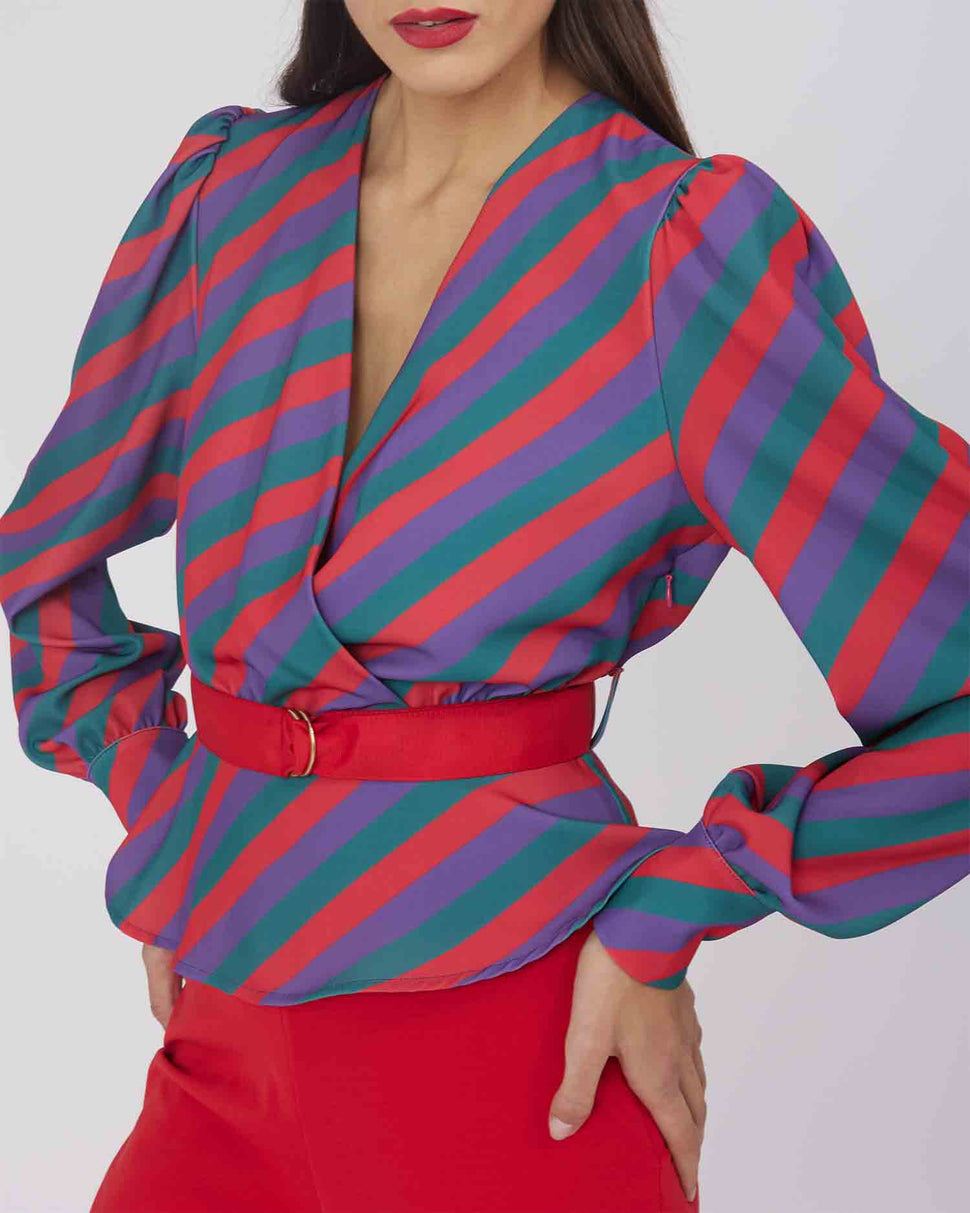 BLUSA A RIGHE MULTICOLOR - Silvianheach