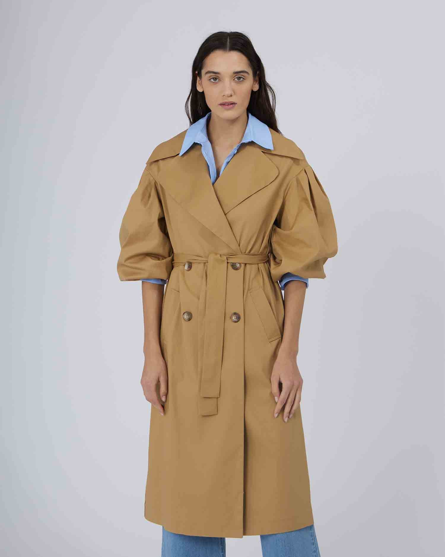 TRENCH LUNGO CON MANICHE A PALLONCINO - Silvianheach
