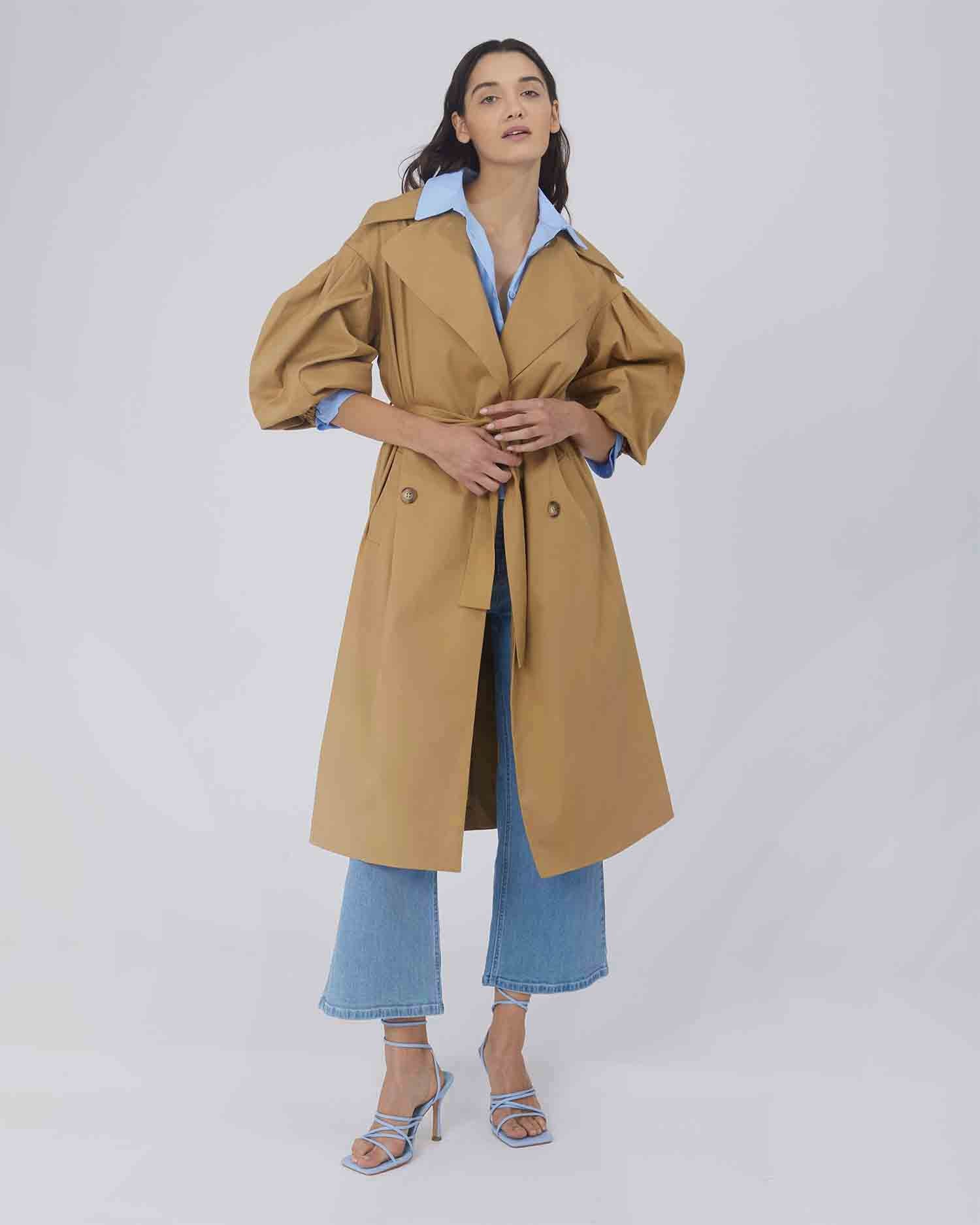 TRENCH LUNGO CON MANICHE A PALLONCINO - Silvianheach