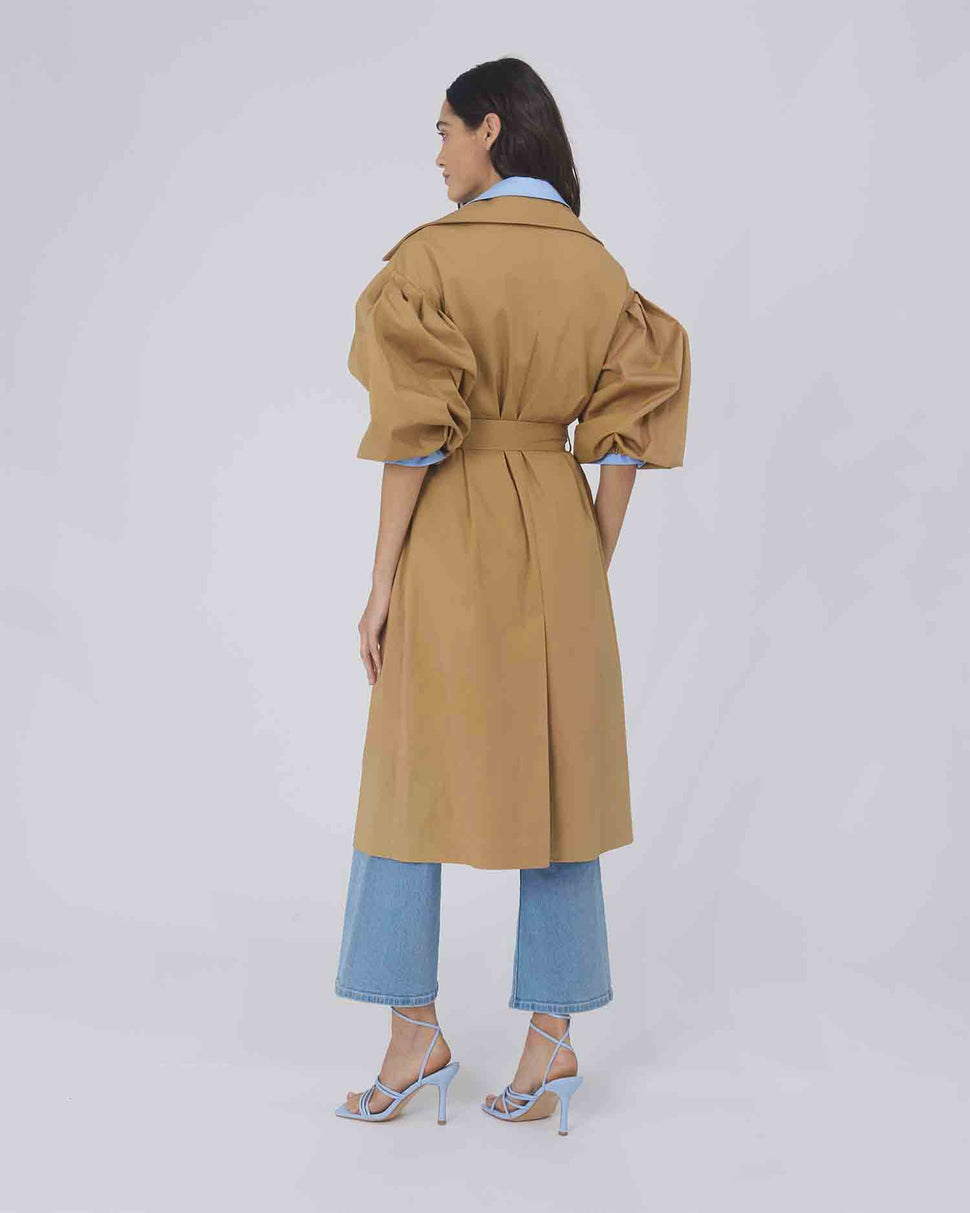 TRENCH LUNGO CON MANICHE A PALLONCINO - Silvianheach