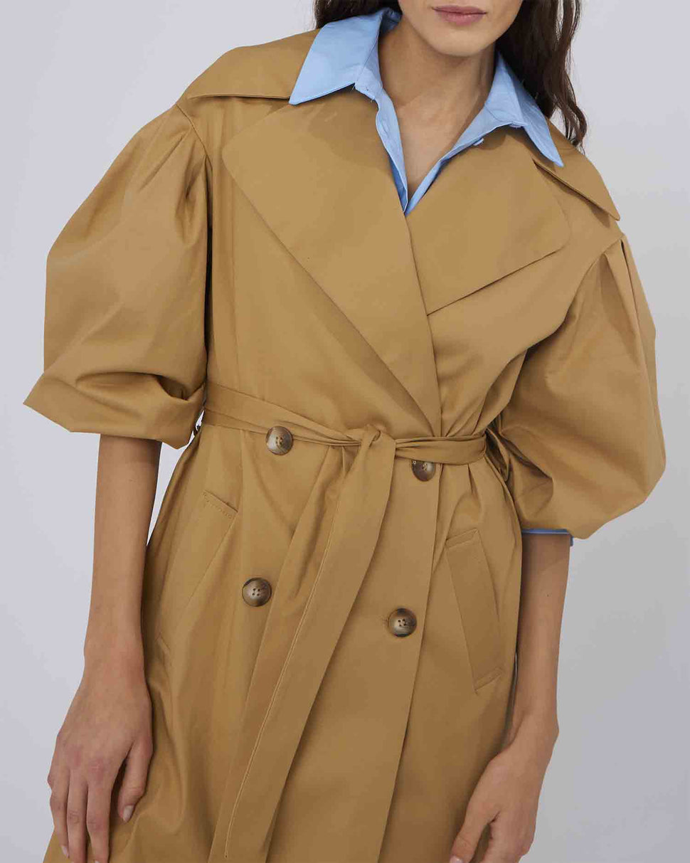 TRENCH LUNGO CON MANICHE A PALLONCINO - Silvianheach