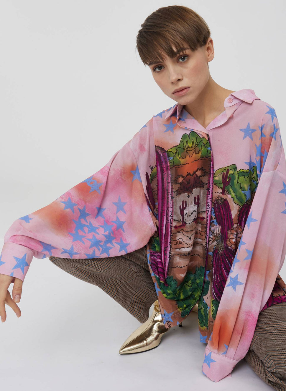 Camicia lunga con stampa cactus - Silvianheach