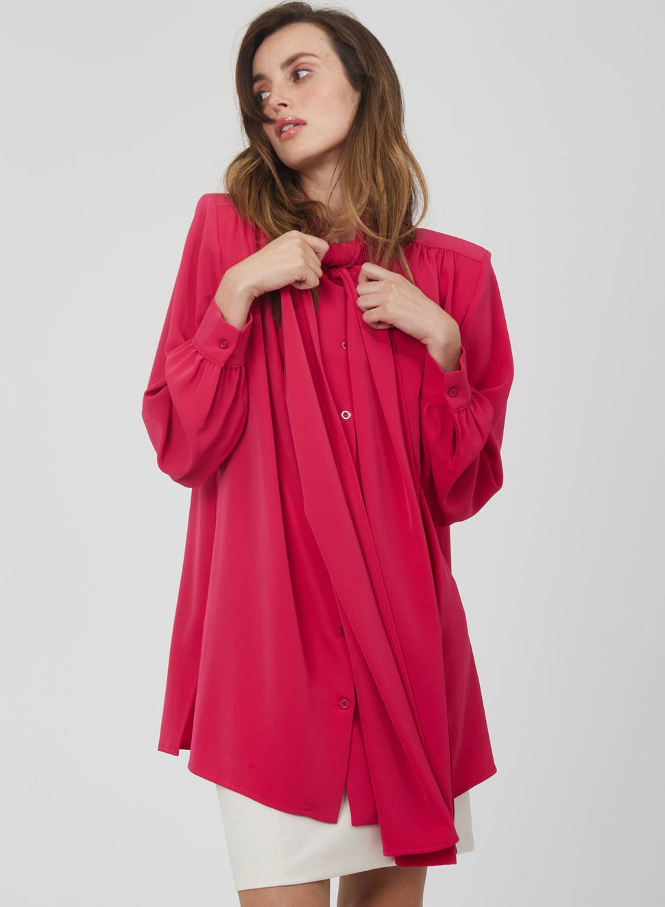Blusa over con fiocco al collo - Silvianheach