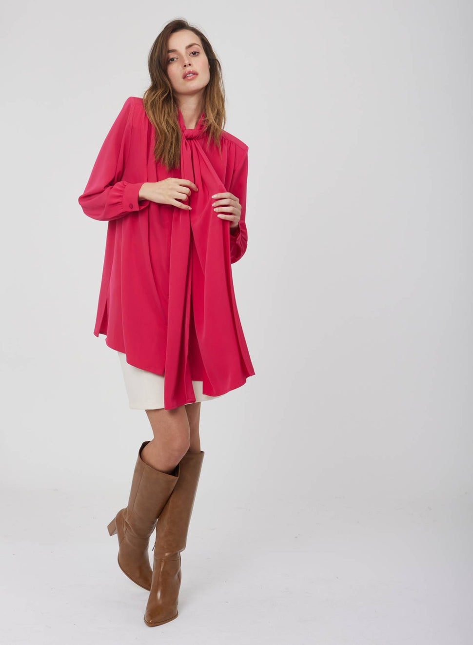 Blusa over con fiocco al collo - Silvianheach