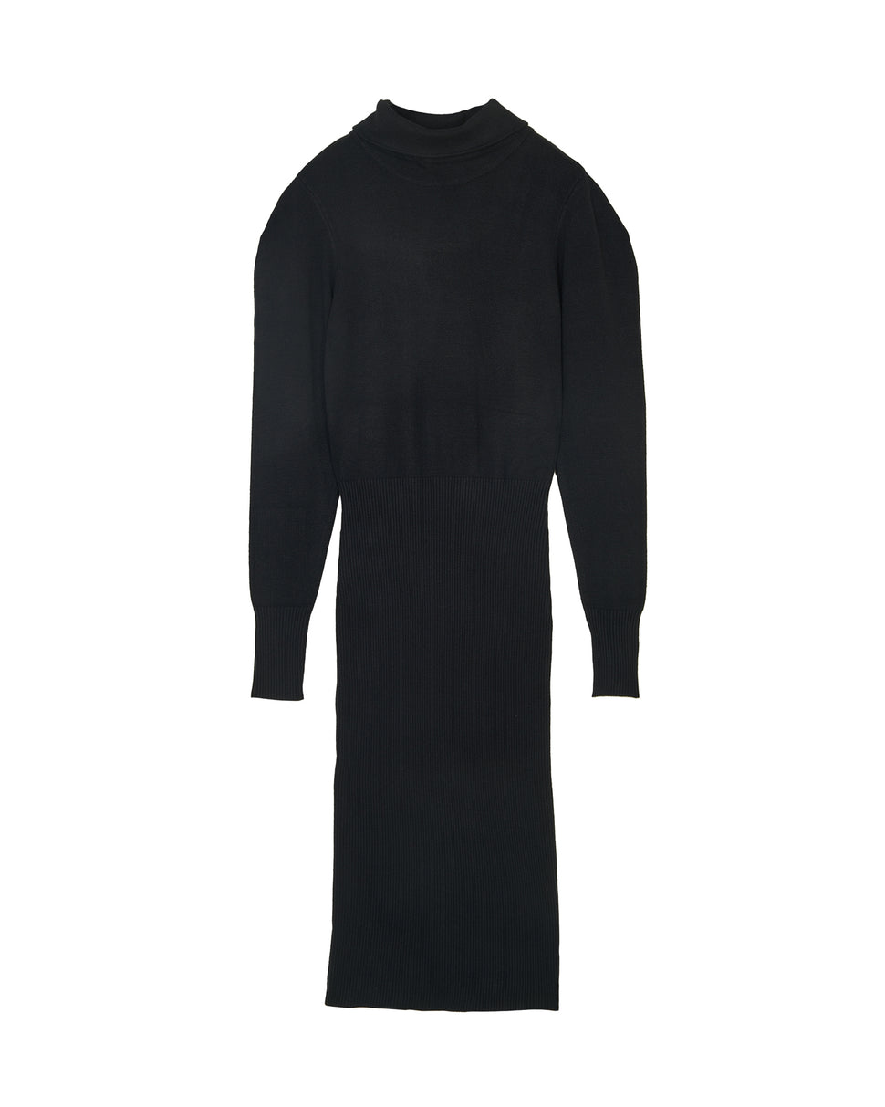 Abito midi a costine con collo alto - Silvianheach