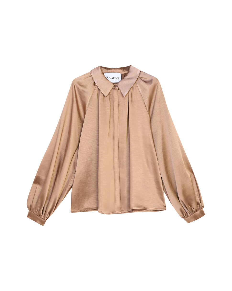 Blusa con bottoni effetto seta - Silvianheach