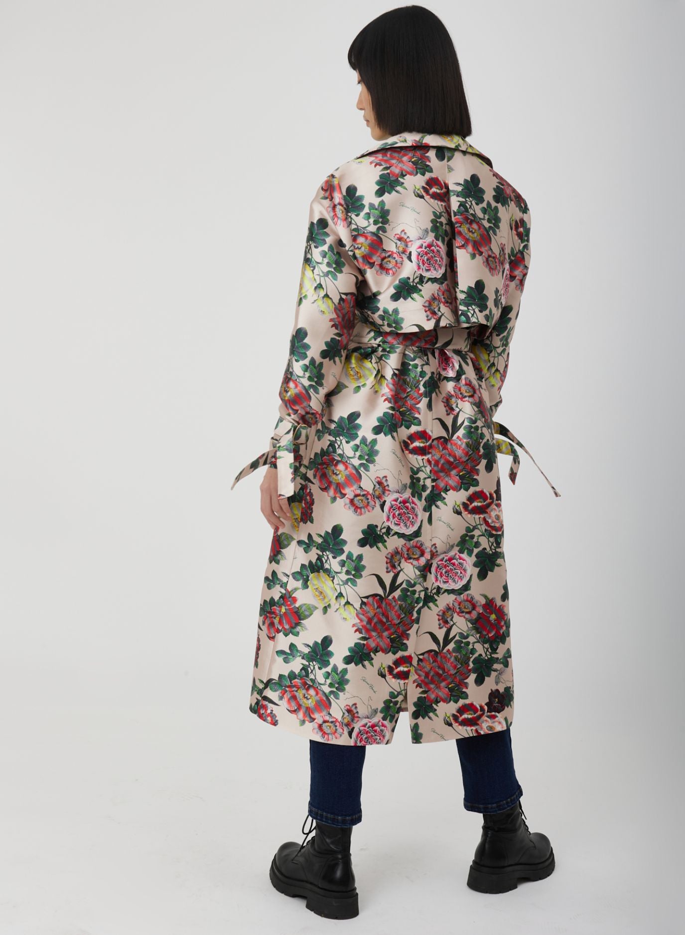 Trench doppiopetto con stampa fiori - Silvianheach