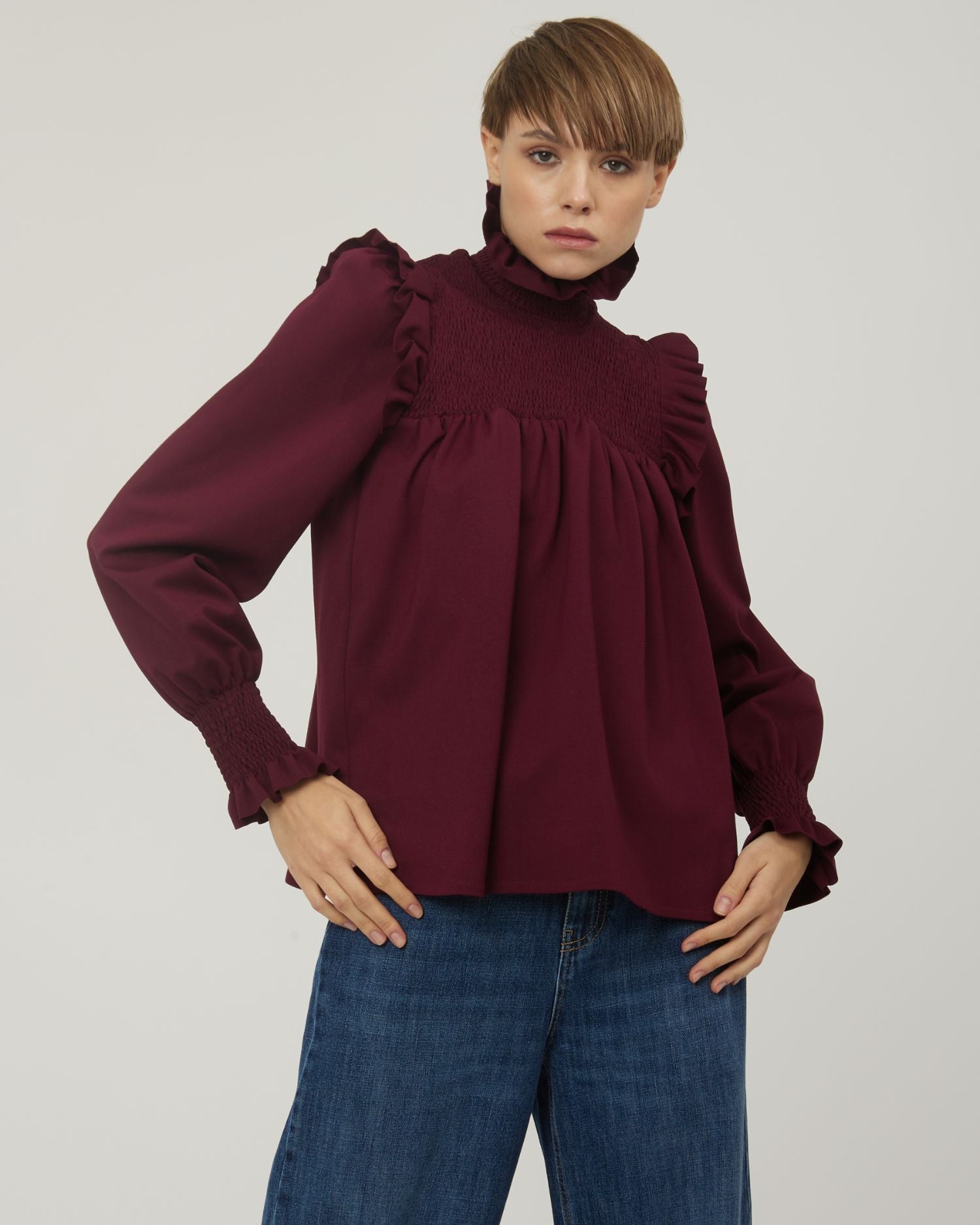 Blusa oversize con manica arricciata - Silvianheach