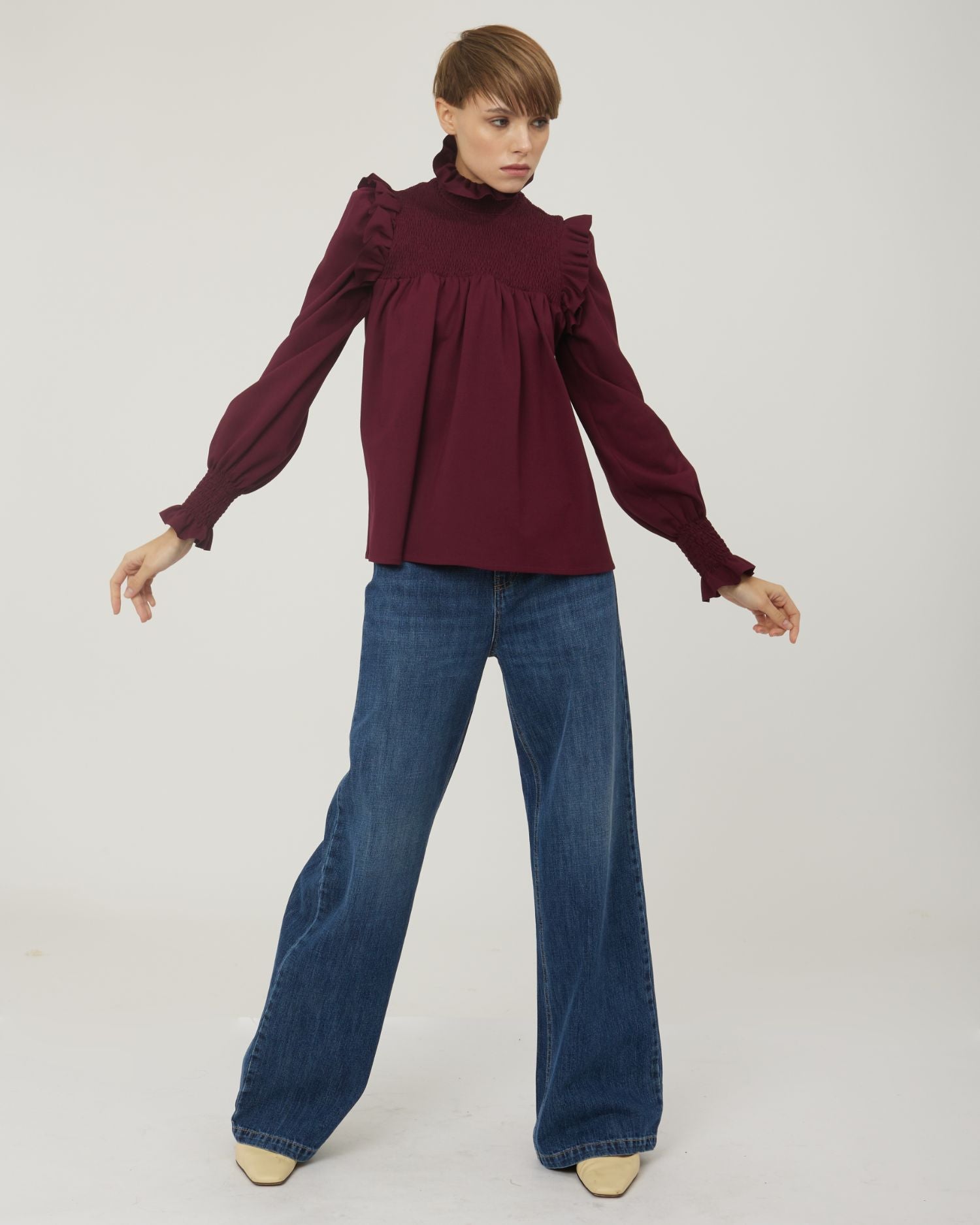 Blusa oversize con manica arricciata - Silvianheach