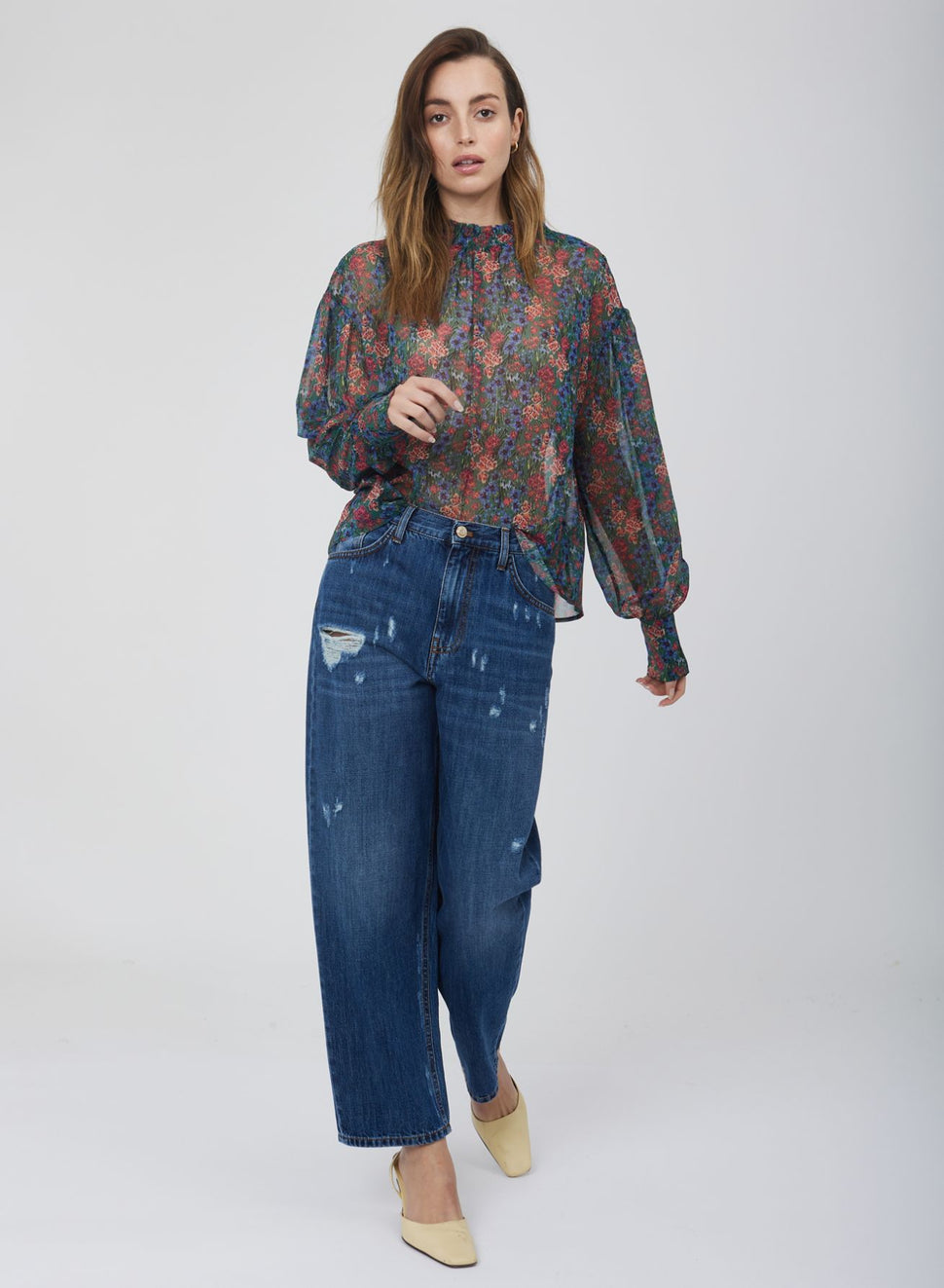 Blusa floreale con maniche a sbuffo - Silvianheach