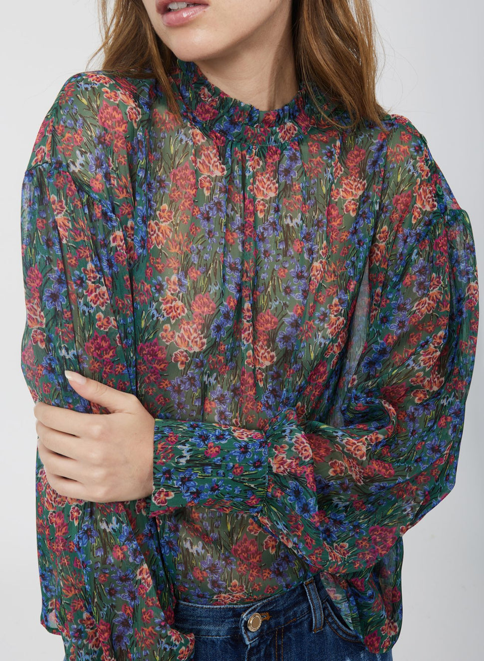 Blusa floreale con maniche a sbuffo - Silvianheach