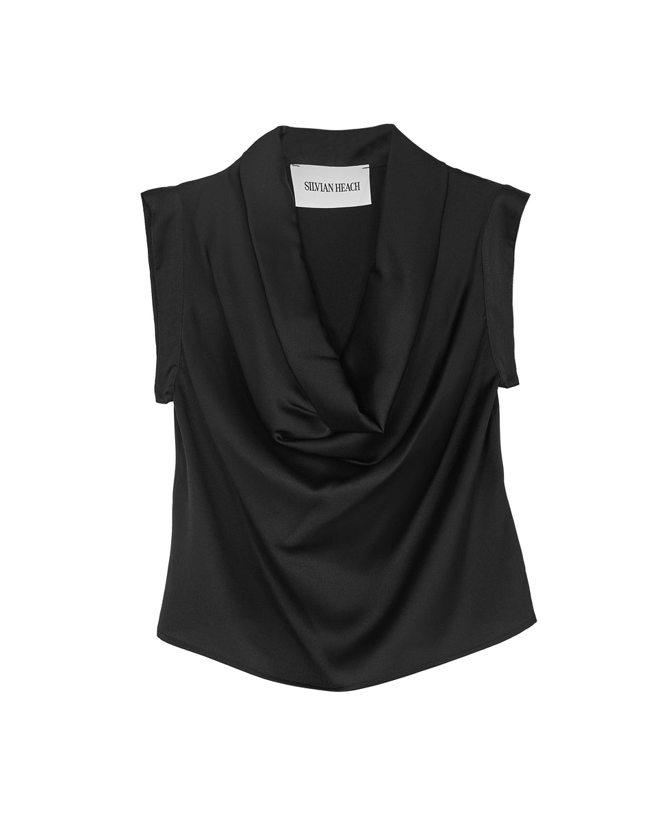 Blusa smanicata con scollo morbido - Silvianheach