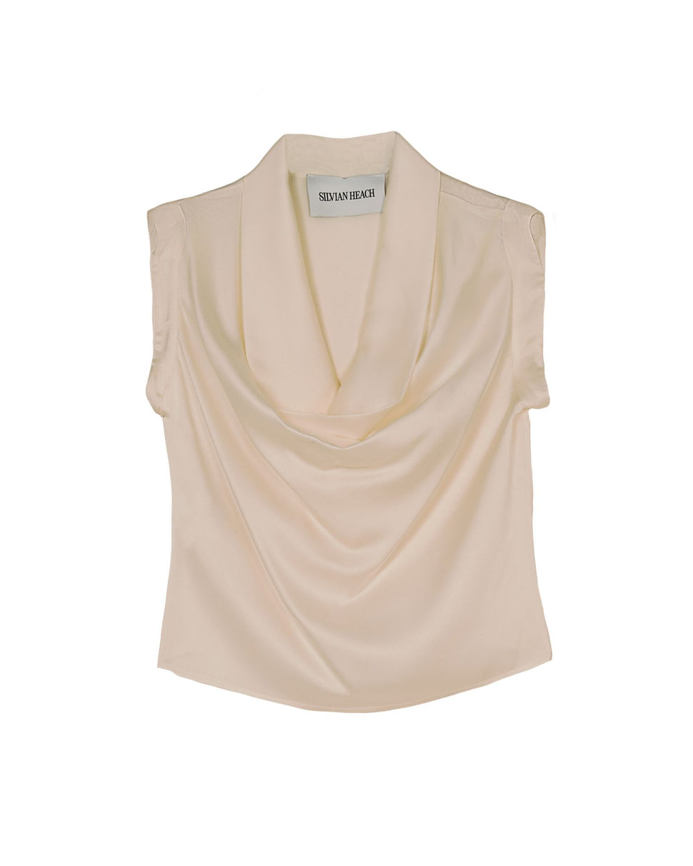 Blusa smanicata con scollo morbido - Silvianheach