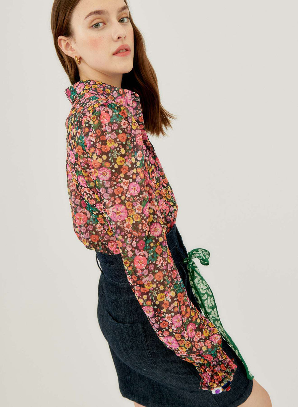 Camicia semitrasparente con stampa fiori - Silvianheach